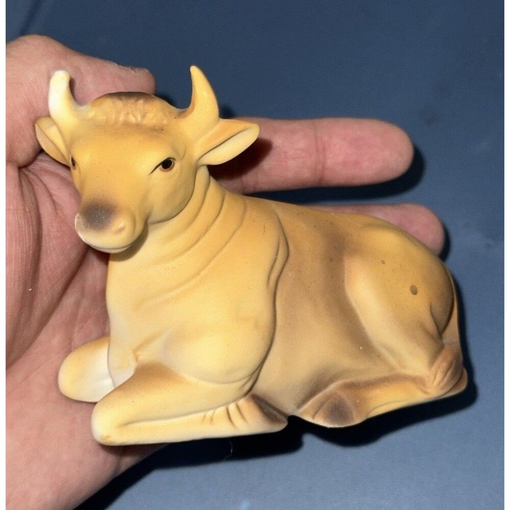 VTG Homco Nativity Figurine Brown Cow 5552 Christmas Decor Farm Replacement